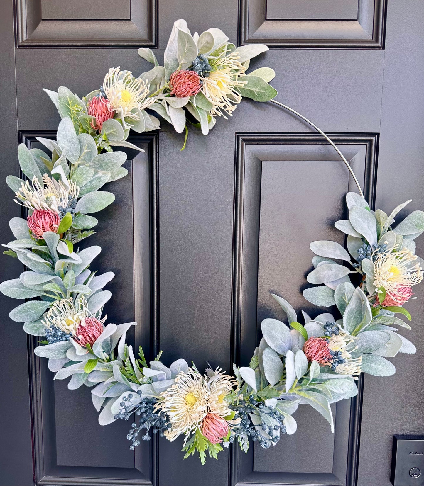 Sage and Berry Floral Hoop