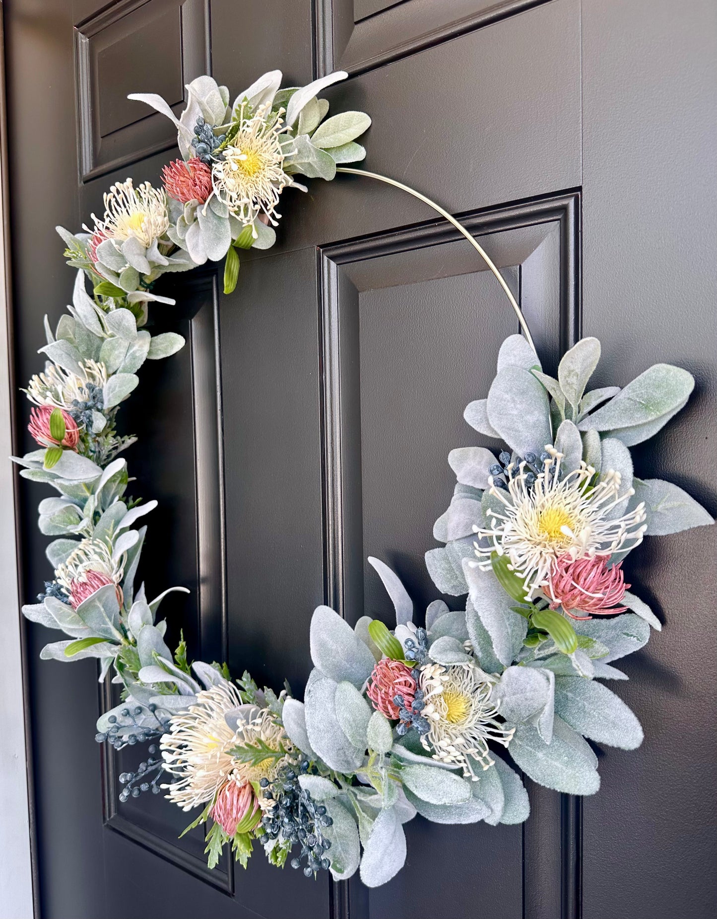 Sage and Berry Floral Hoop
