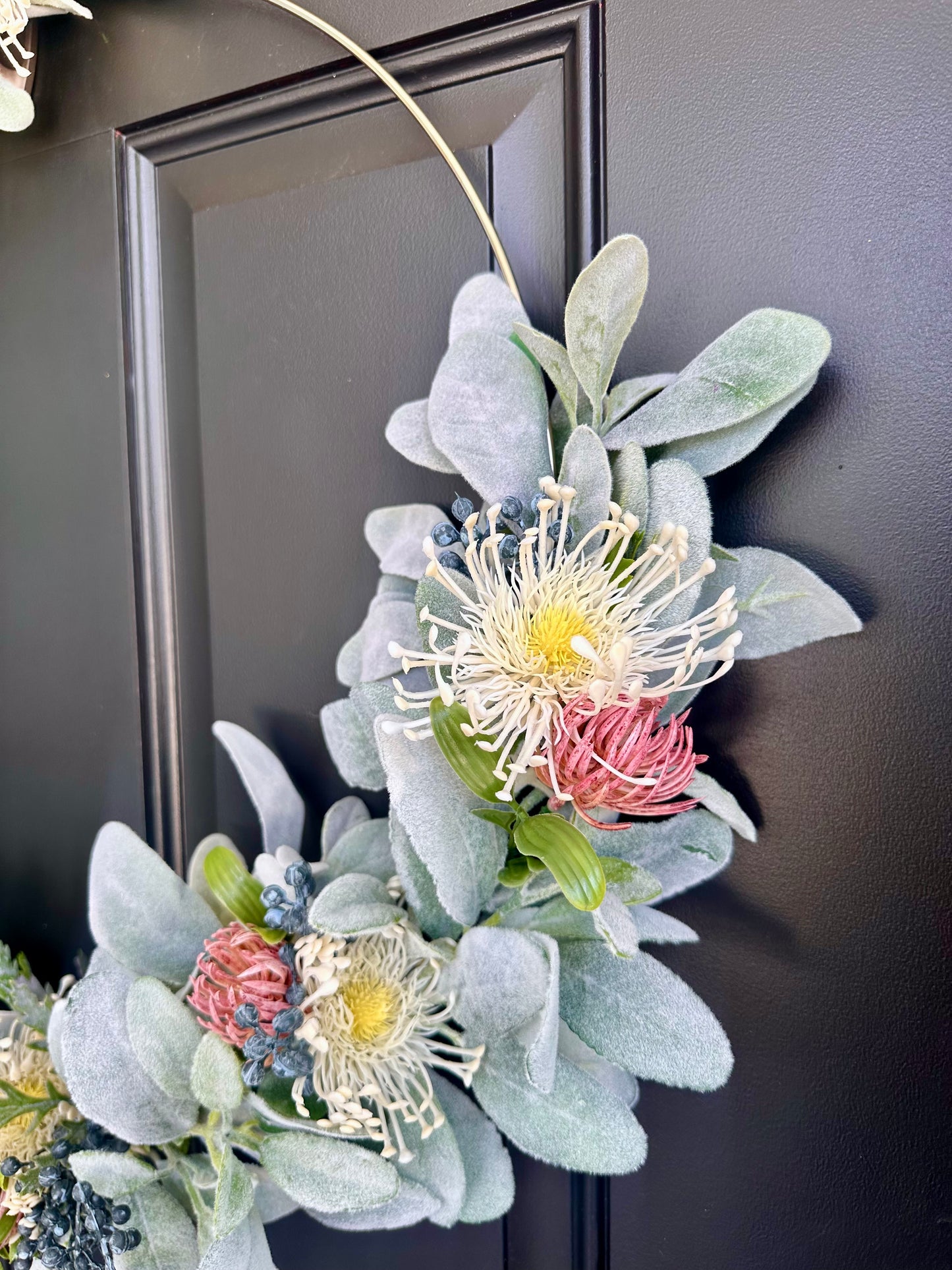 Sage and Berry Floral Hoop