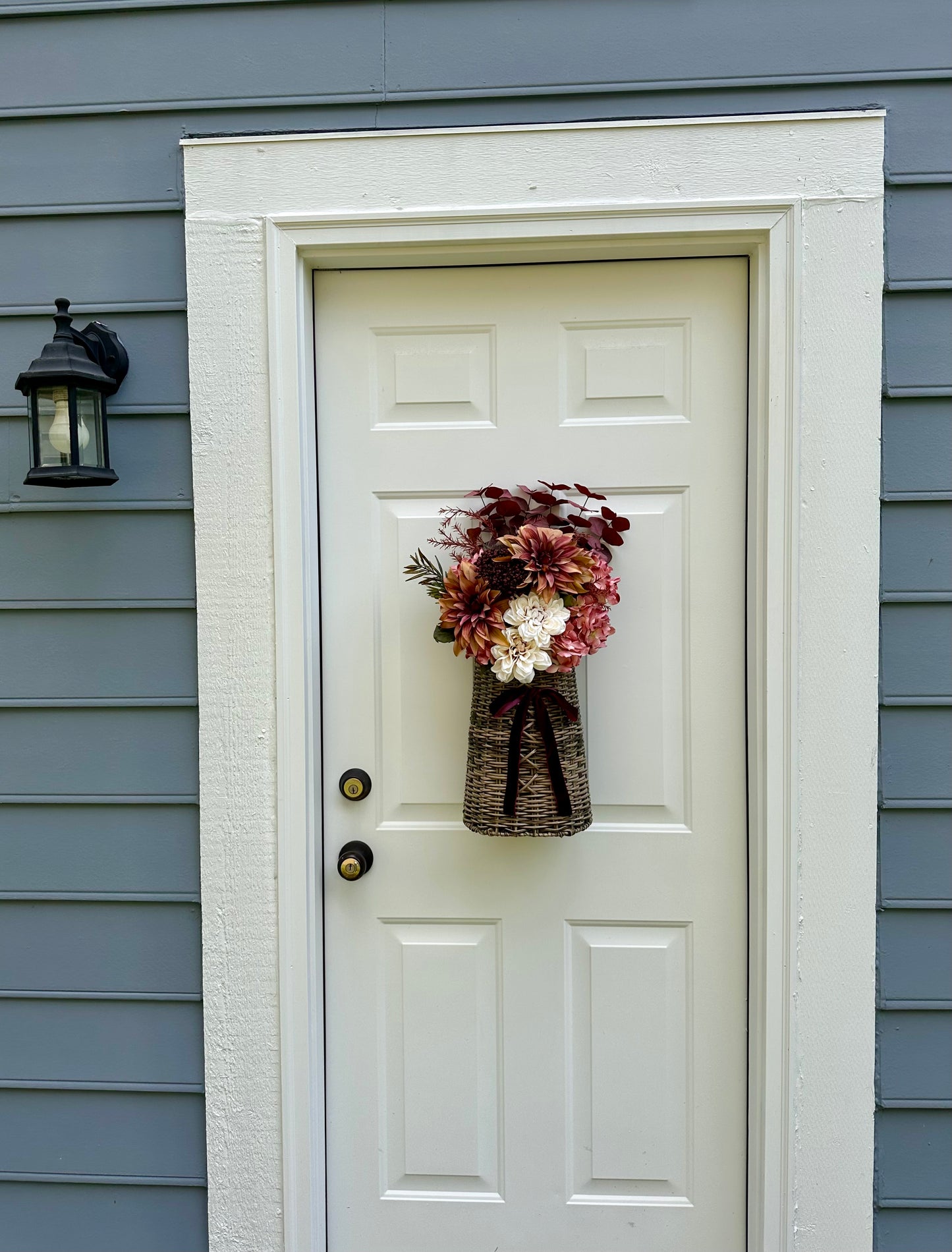 Burgundy Vine Floral Door Basket